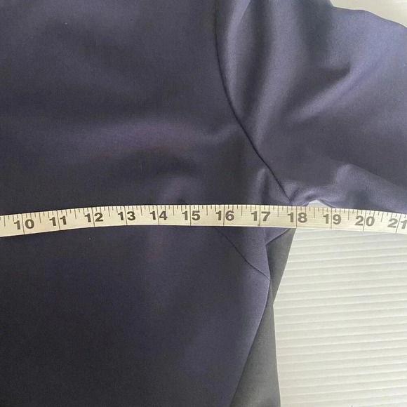 Hutch Color Block Fit & Flare Midi Dress Size 12 Sheath Navy Blue Green Preppy - Picture 11 of 13